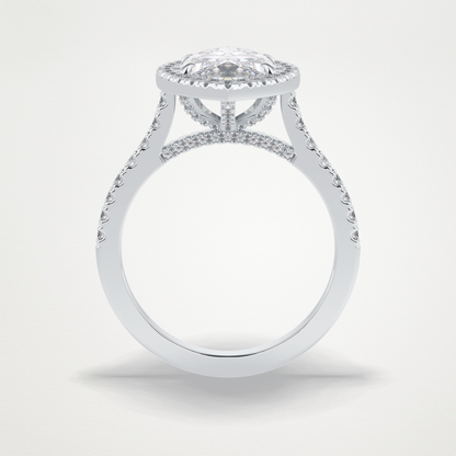 Marquise Halo & Pave Lab Grown Diamond Engagement Ring
