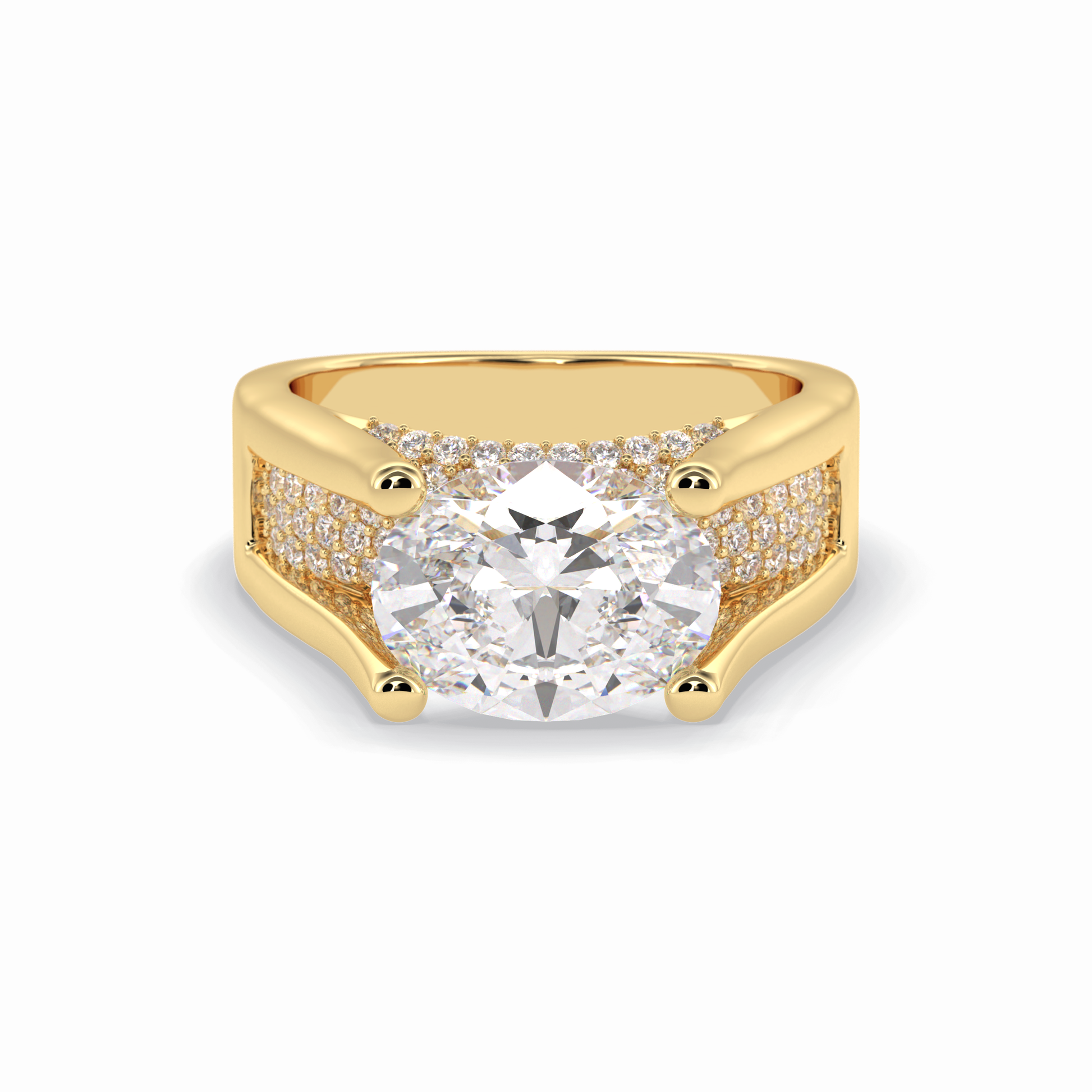 Oval Pave Lab Grown Diamond Engagement Ring