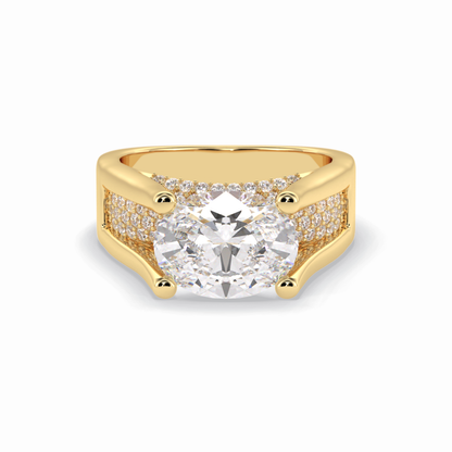 Oval Pave Lab Grown Diamond Engagement Ring