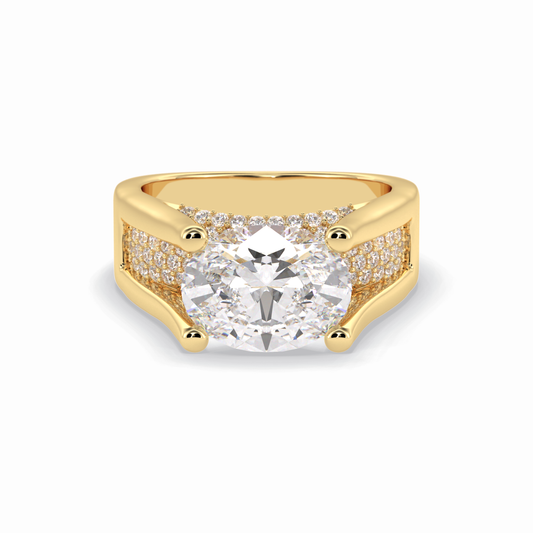 Oval Pave Lab Grown Diamond Engagement Ring