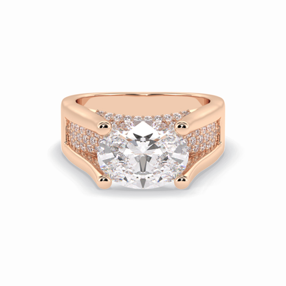 Oval Pave Lab Grown Diamond Engagement Ring