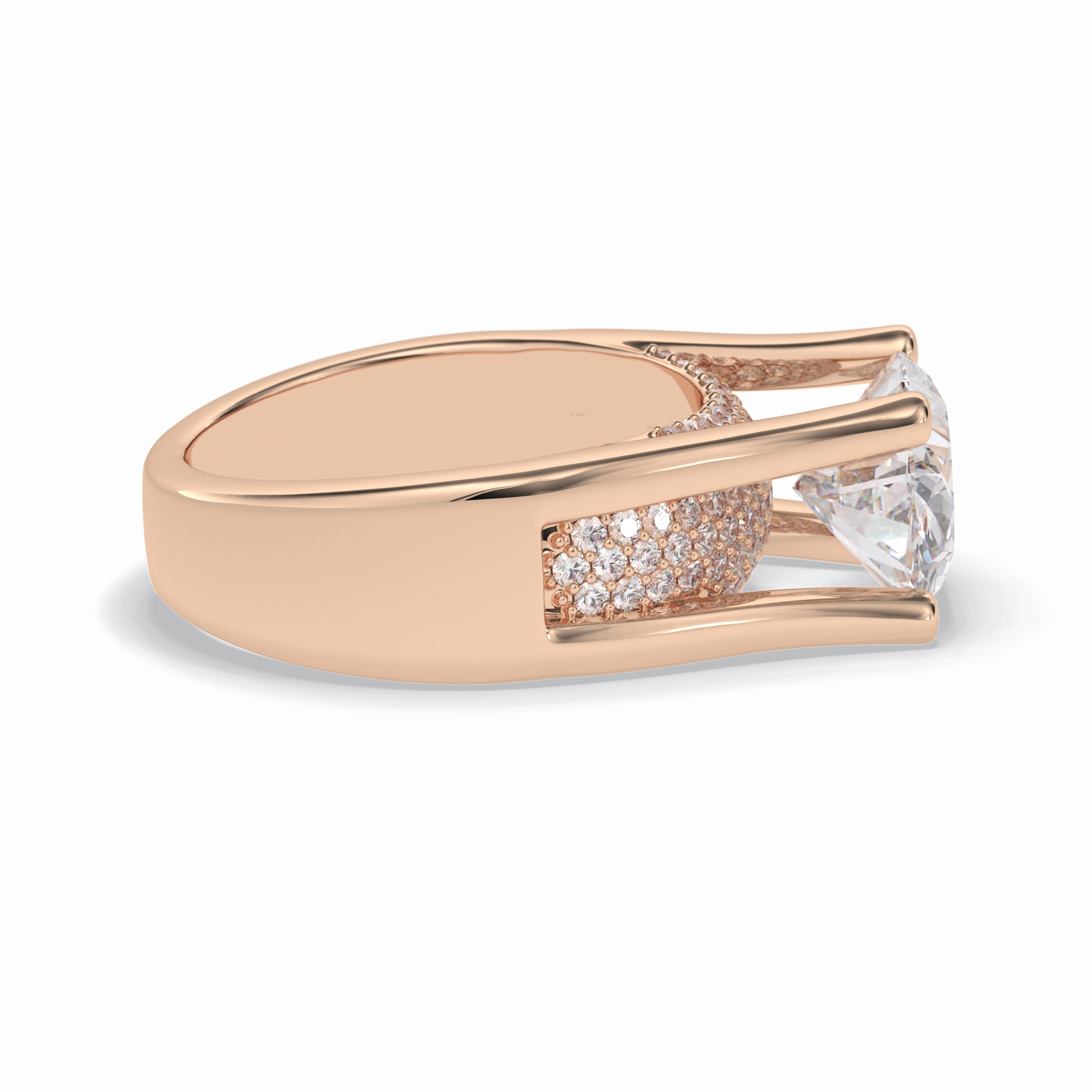 Oval Pave Lab Grown Diamond Engagement Ring
