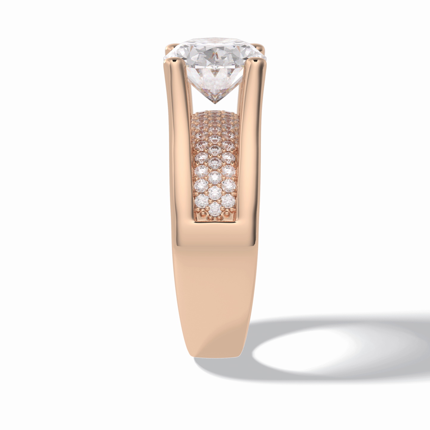 Oval Pave Lab Grown Diamond Engagement Ring