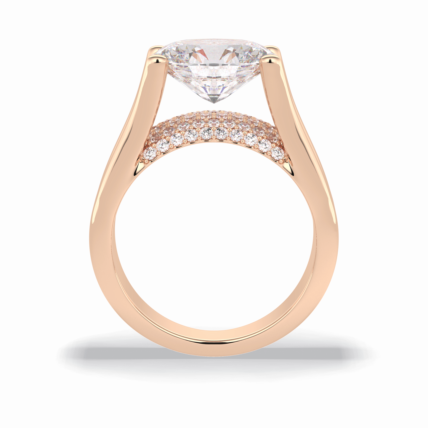 Oval Pave Lab Grown Diamond Engagement Ring