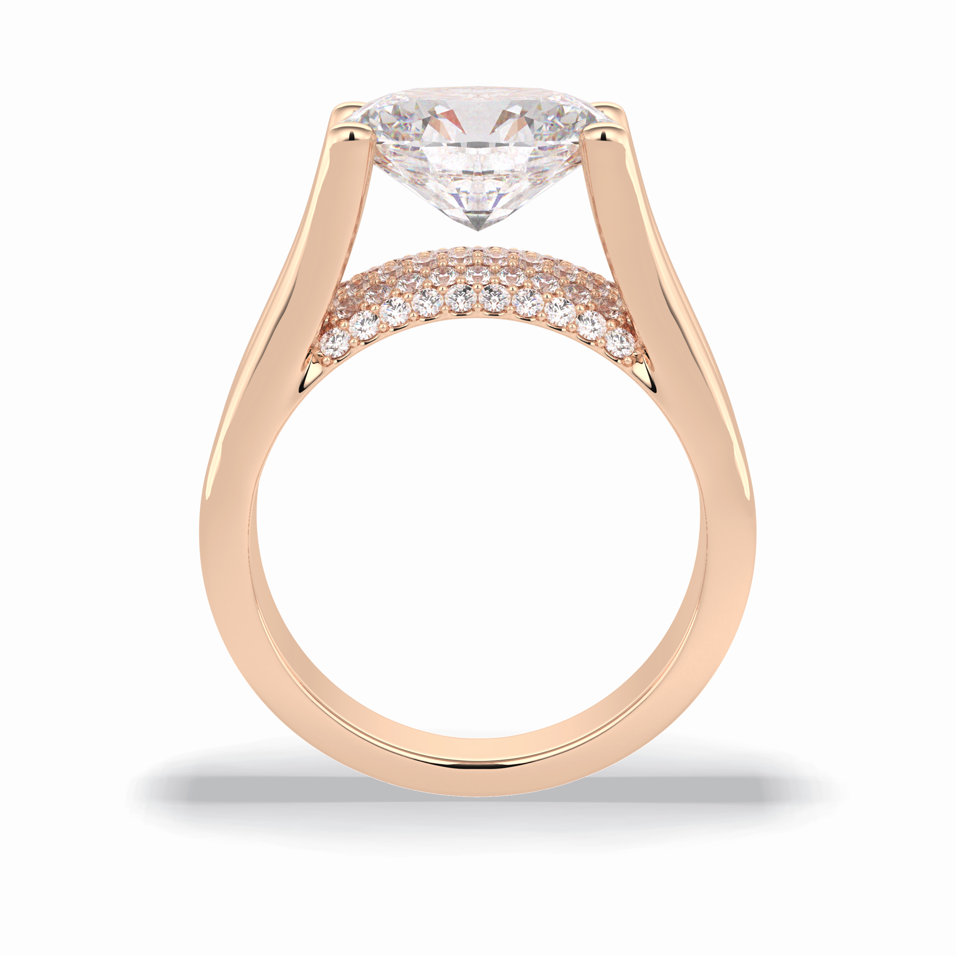 Oval Pave Lab Grown Diamond Engagement Ring
