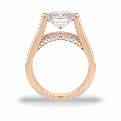 Oval Pave Lab Grown Diamond Engagement Ring
