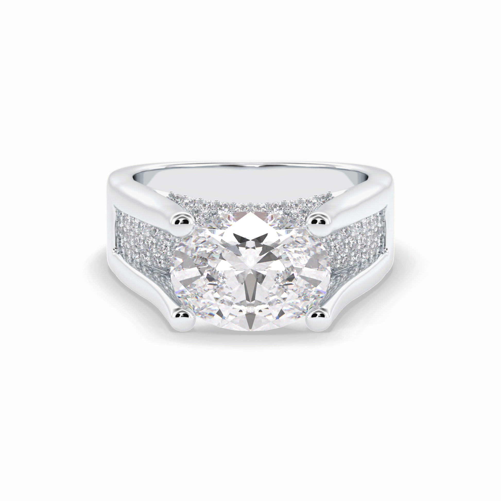 Oval Pave Lab Grown Diamond Engagement Ring