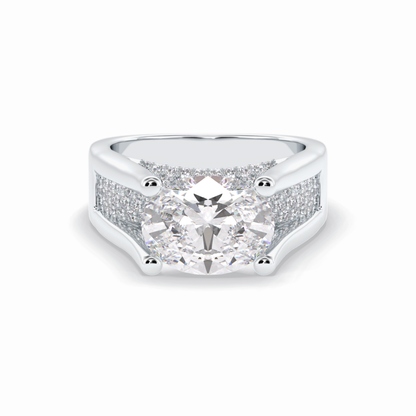 Oval Pave Lab Grown Diamond Engagement Ring