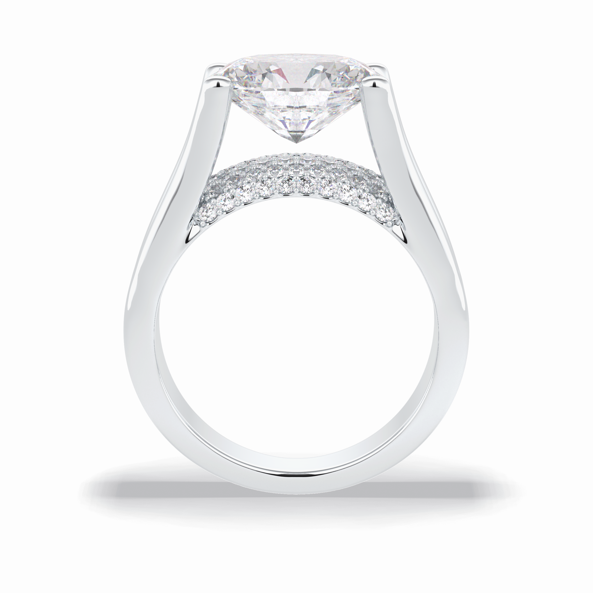 Oval Pave Lab Grown Diamond Engagement Ring