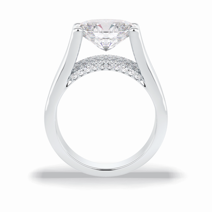 Oval Pave Lab Grown Diamond Engagement Ring
