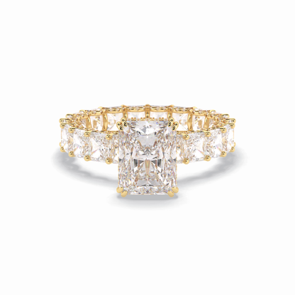 Radiant Hidden Halo & Pave Lab Grown Diamond Engagement Ring