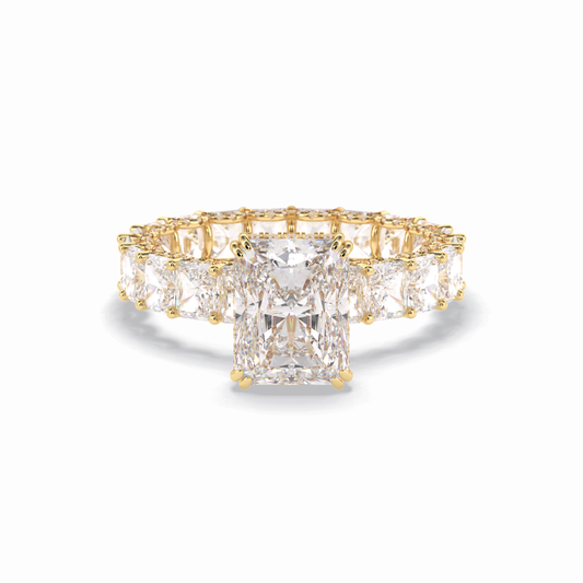 Radiant Hidden Halo & Pave Lab Grown Diamond Engagement Ring