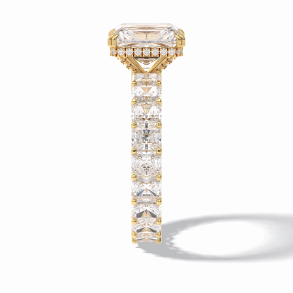 Radiant Hidden Halo & Pave Lab Grown Diamond Engagement Ring