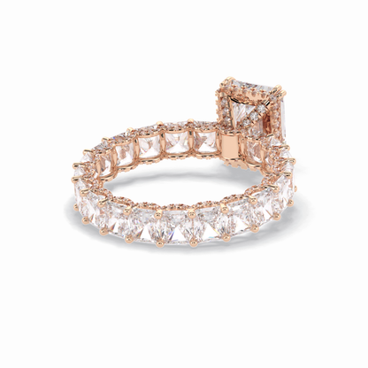 Radiant Hidden Halo & Pave Lab Grown Diamond Engagement Ring