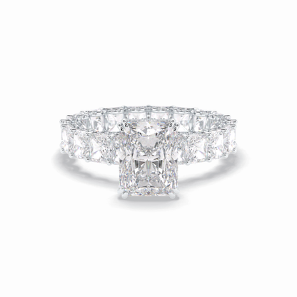 Radiant Hidden Halo & Pave Lab Grown Diamond Engagement Ring