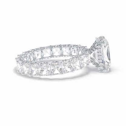 Radiant Hidden Halo & Pave Lab Grown Diamond Engagement Ring
