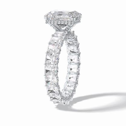 Radiant Hidden Halo & Pave Lab Grown Diamond Engagement Ring