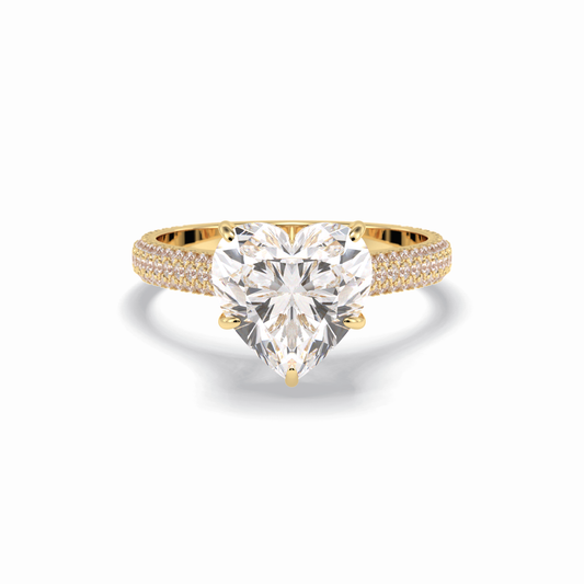 Heart Hidden Halo & Pave Lab Grown Diamond Engagement Ring