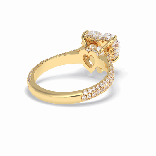 Heart Hidden Halo & Pave Lab Grown Diamond Engagement Ring