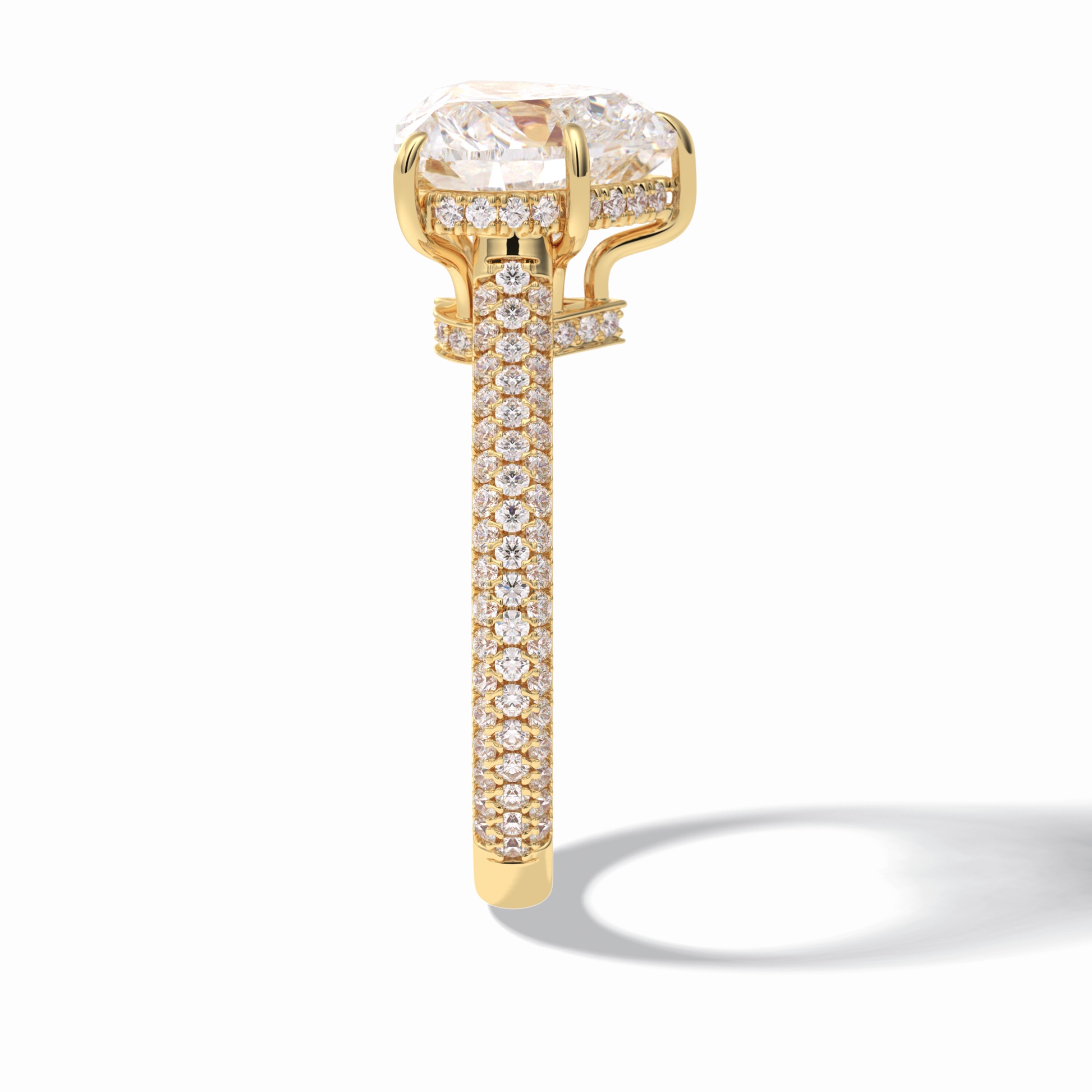 Heart Hidden Halo & Pave Lab Grown Diamond Engagement Ring