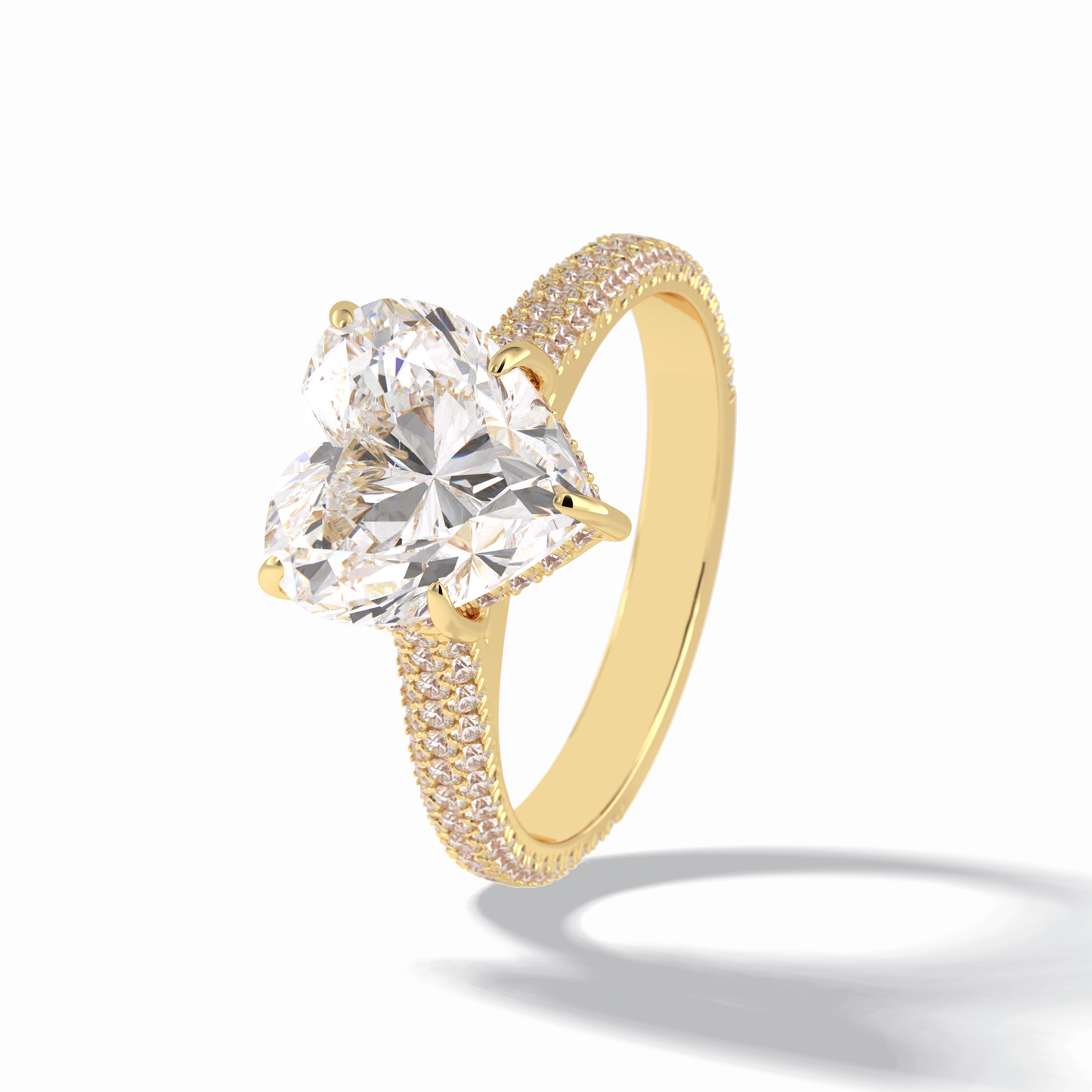 Heart Hidden Halo & Pave Lab Grown Diamond Engagement Ring