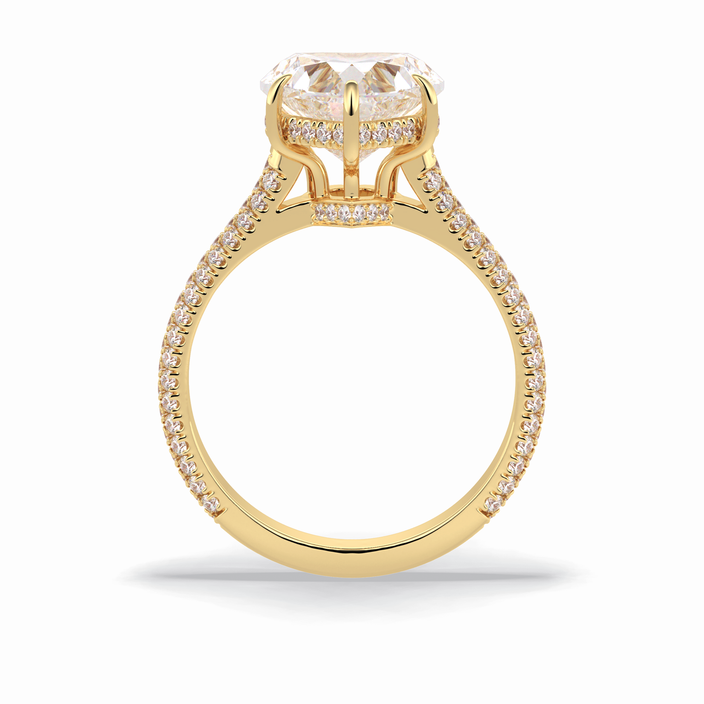 Heart Hidden Halo & Pave Lab Grown Diamond Engagement Ring