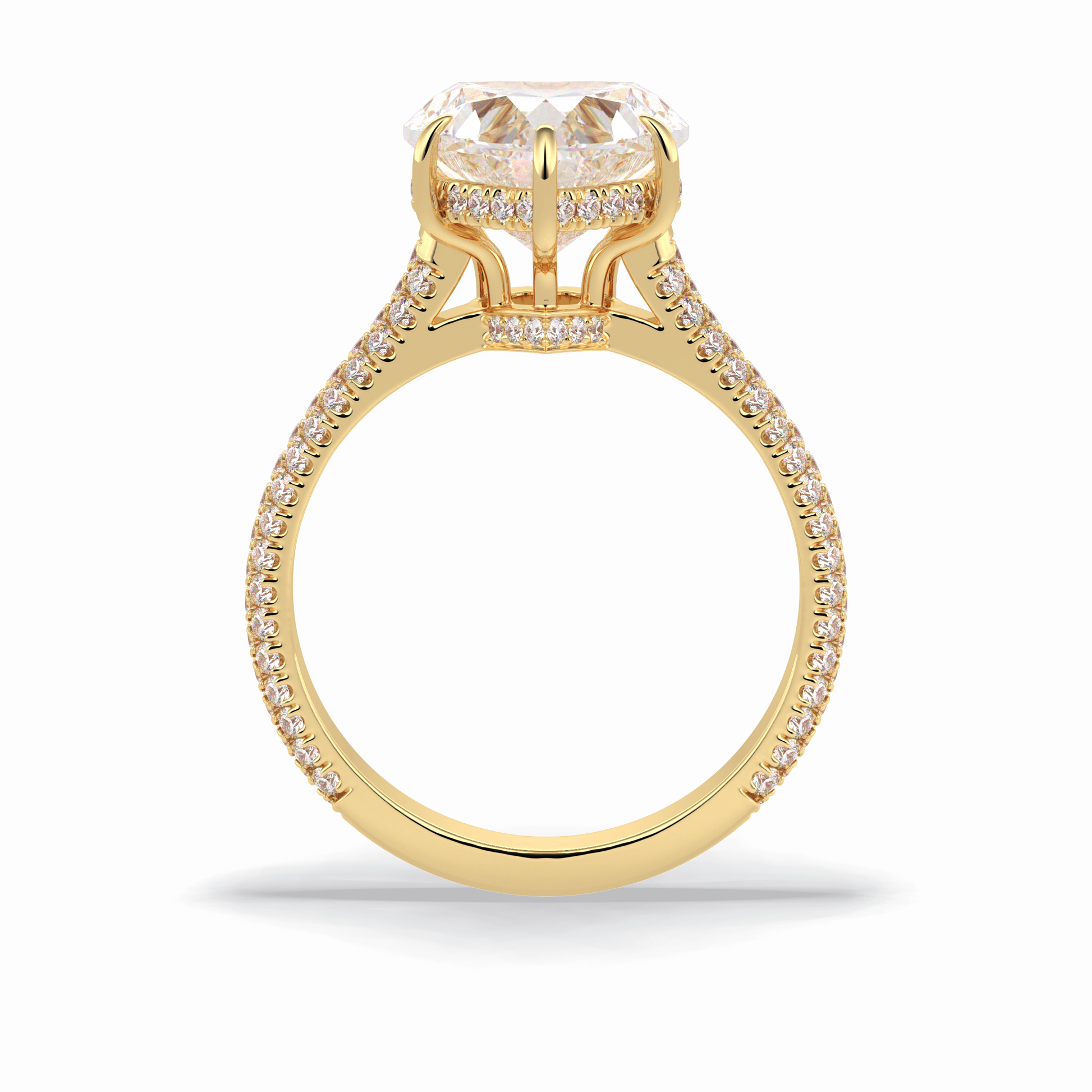 Heart Hidden Halo & Pave Lab Grown Diamond Engagement Ring