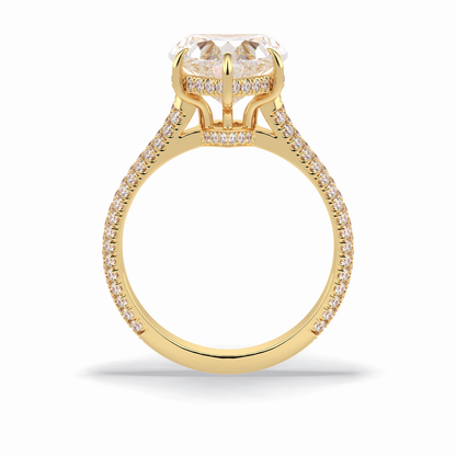 Heart Hidden Halo & Pave Lab Grown Diamond Engagement Ring
