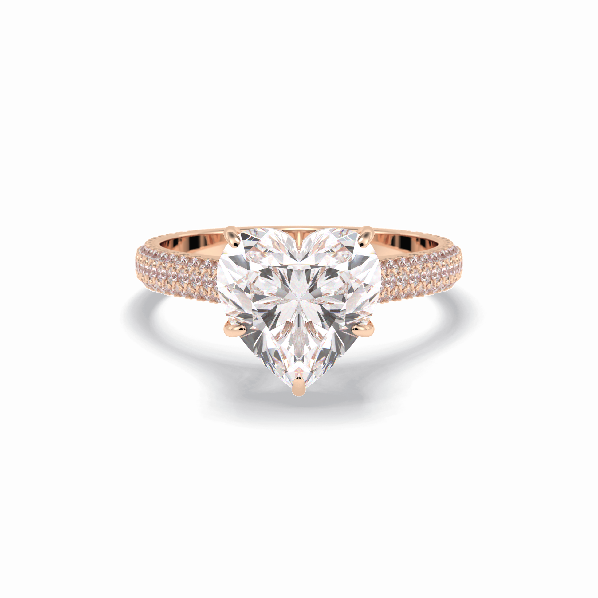 Heart Hidden Halo & Pave Lab Grown Diamond Engagement Ring