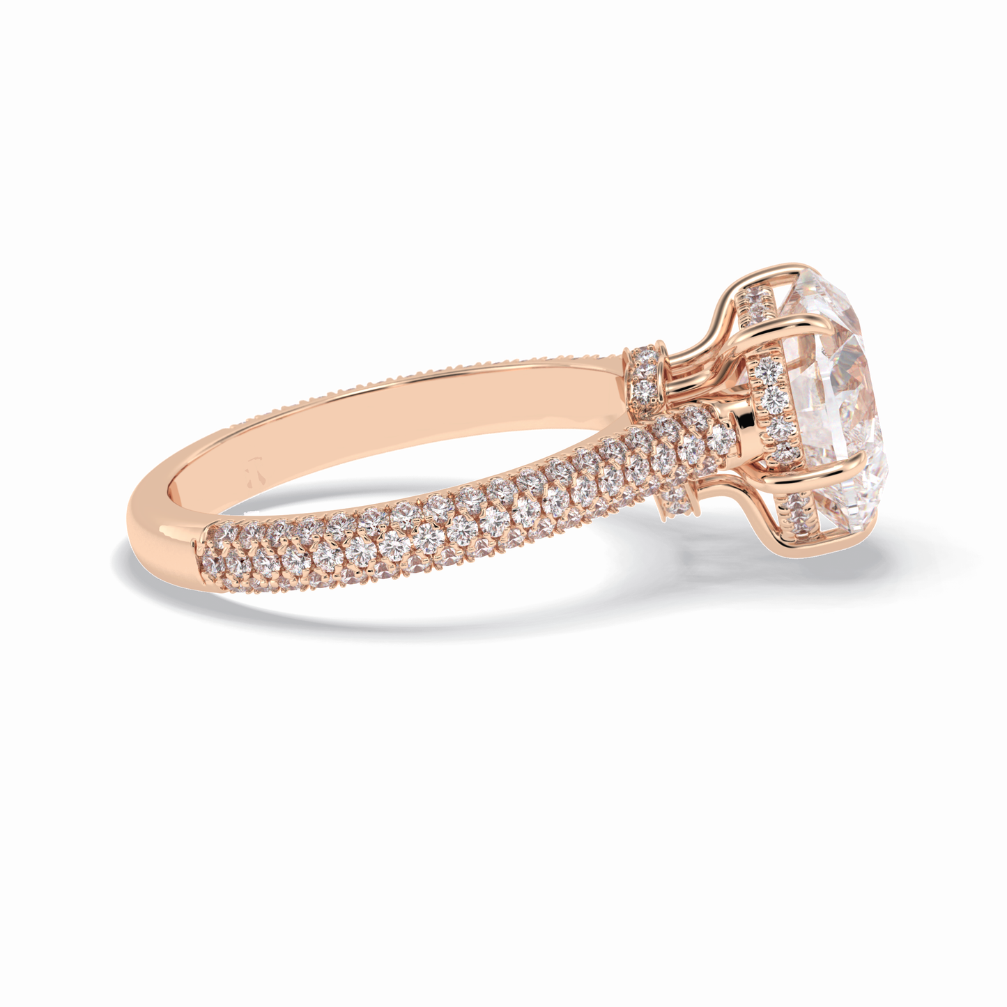 Heart Hidden Halo & Pave Lab Grown Diamond Engagement Ring