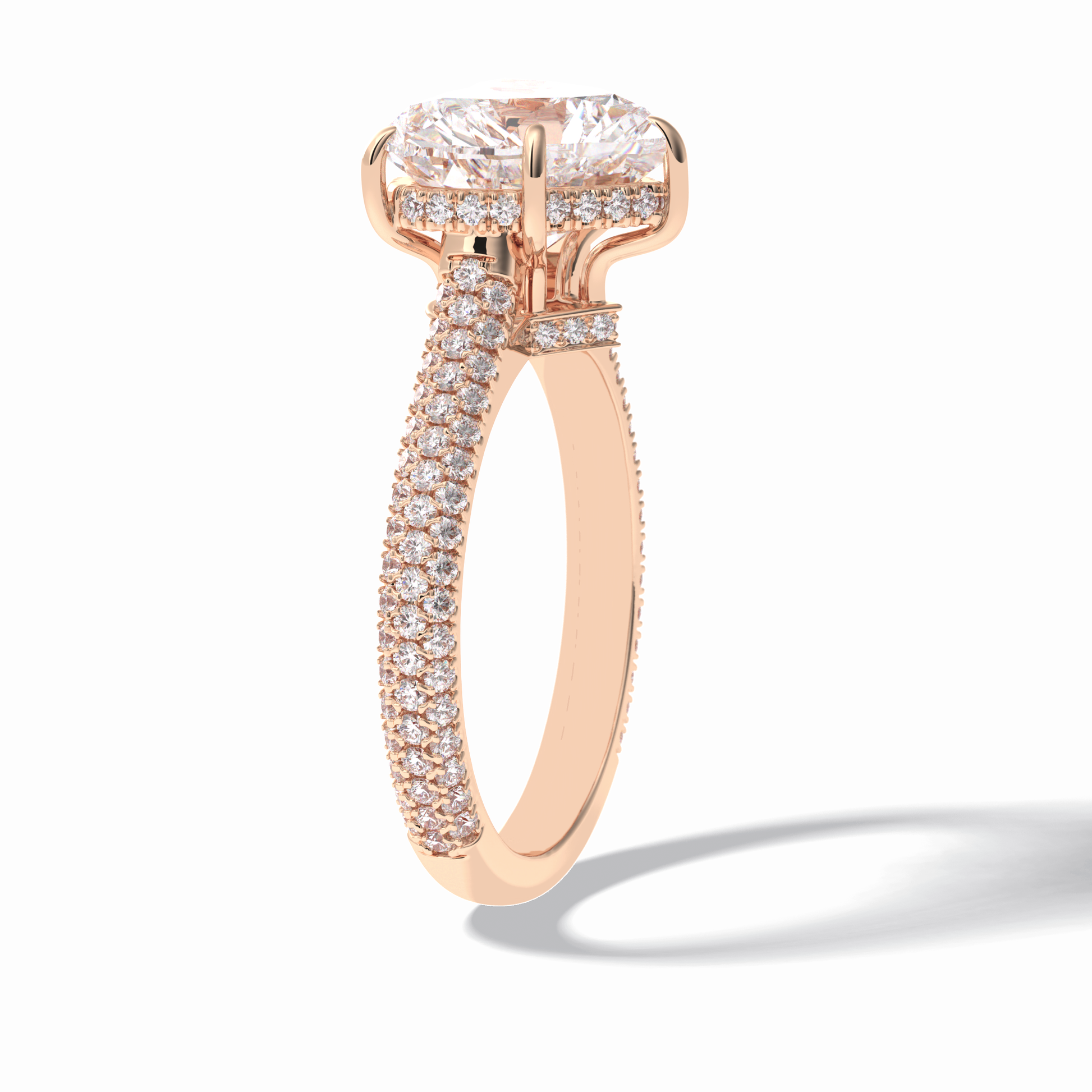 Heart Hidden Halo & Pave Lab Grown Diamond Engagement Ring