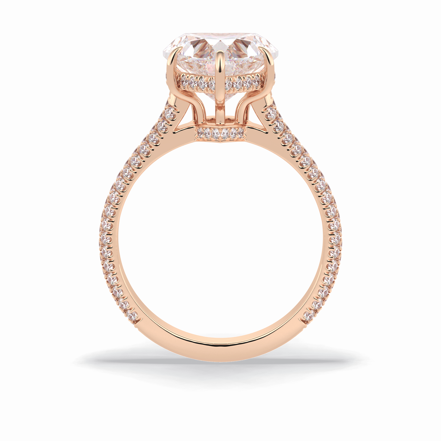 Heart Hidden Halo & Pave Lab Grown Diamond Engagement Ring