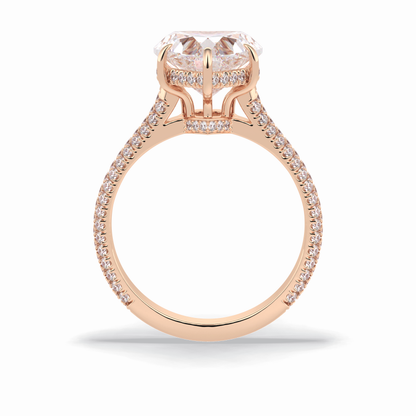 Heart Hidden Halo & Pave Lab Grown Diamond Engagement Ring