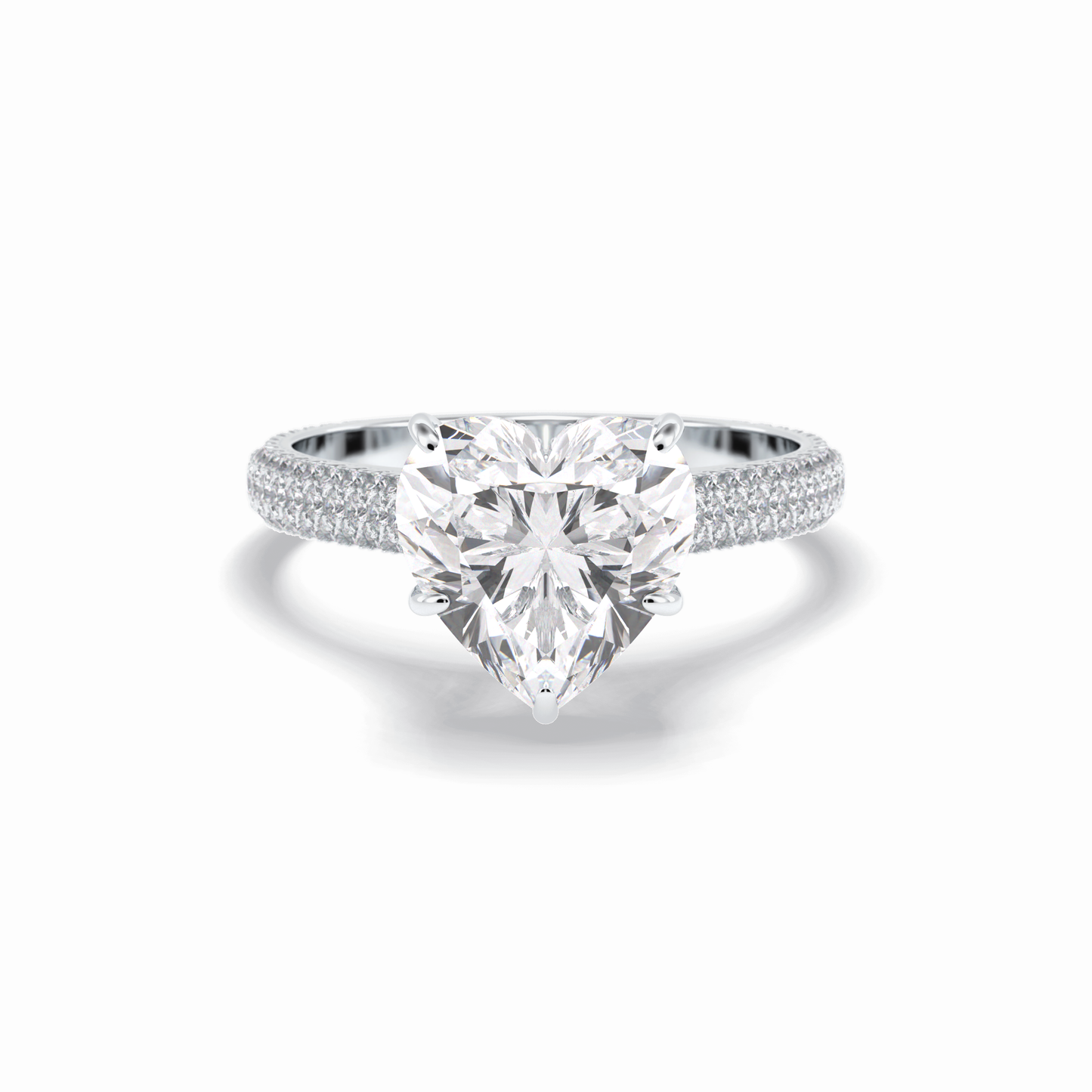 Heart Hidden Halo & Pave Lab Grown Diamond Engagement Ring