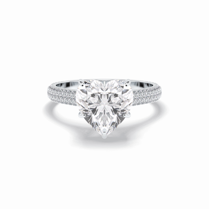 Heart Hidden Halo & Pave Lab Grown Diamond Engagement Ring