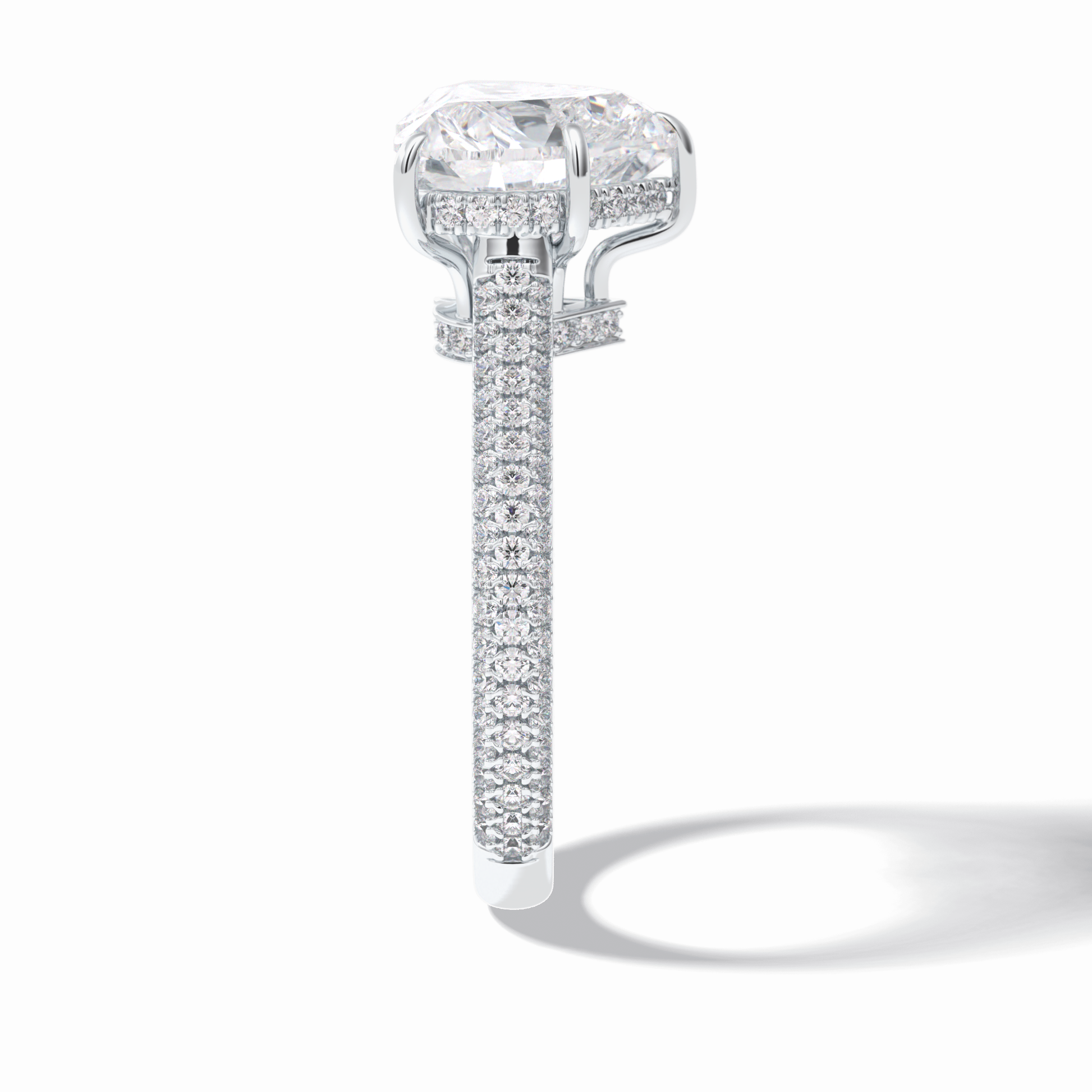 Heart Hidden Halo & Pave Lab Grown Diamond Engagement Ring