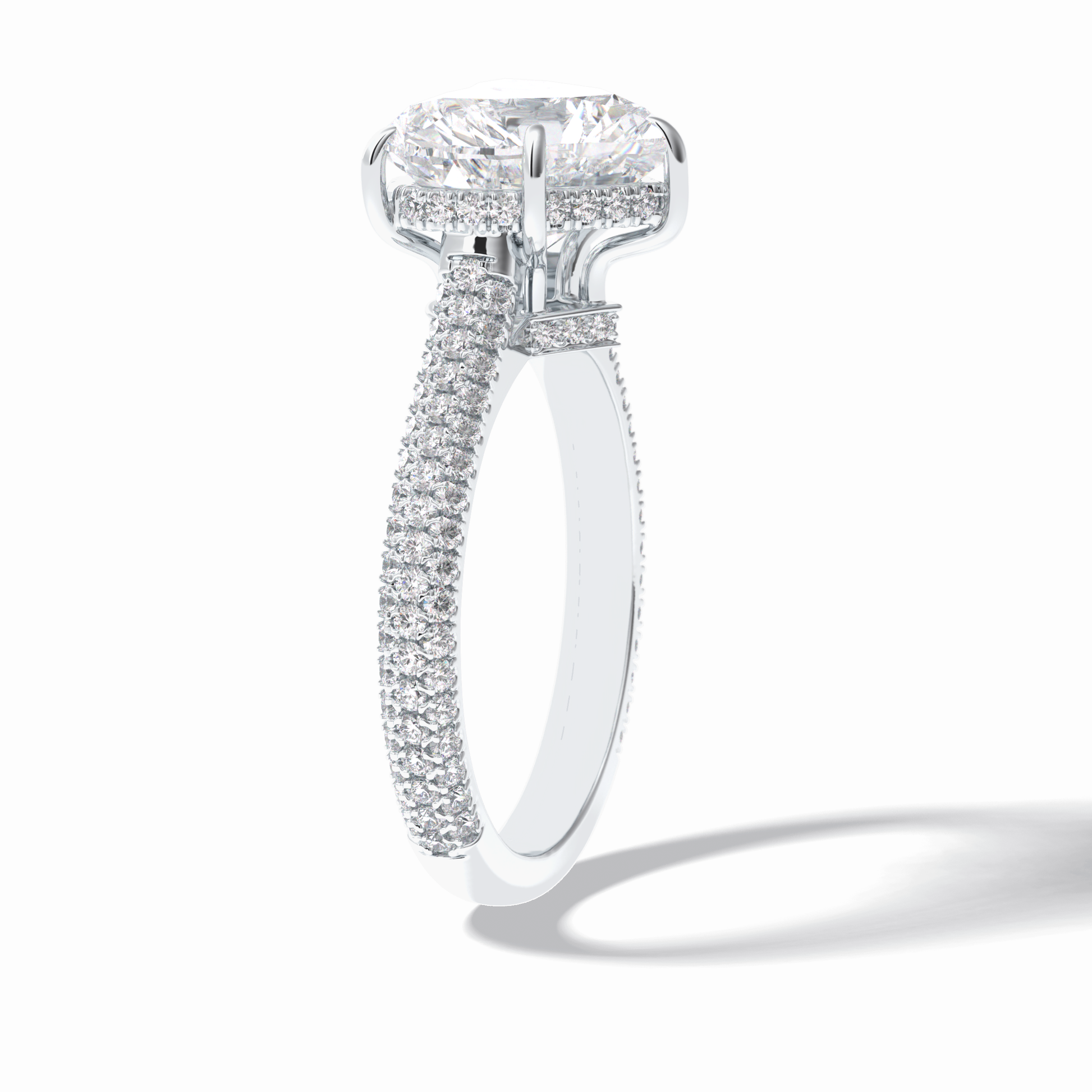 Heart Hidden Halo & Pave Lab Grown Diamond Engagement Ring