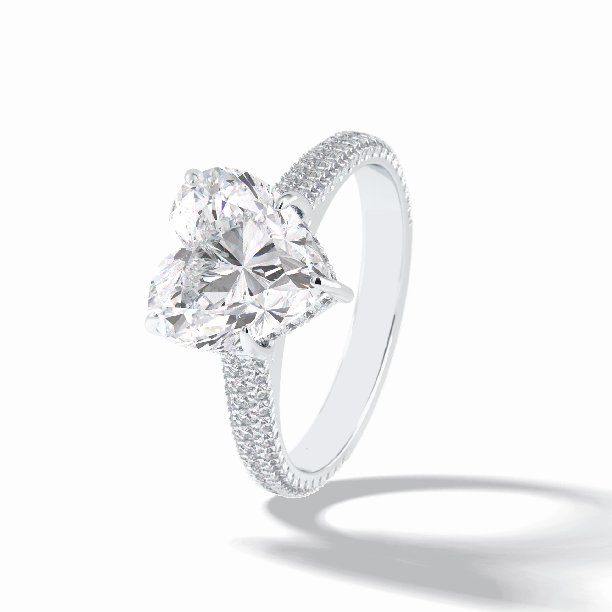 Heart Hidden Halo & Pave Lab Grown Diamond Engagement Ring
