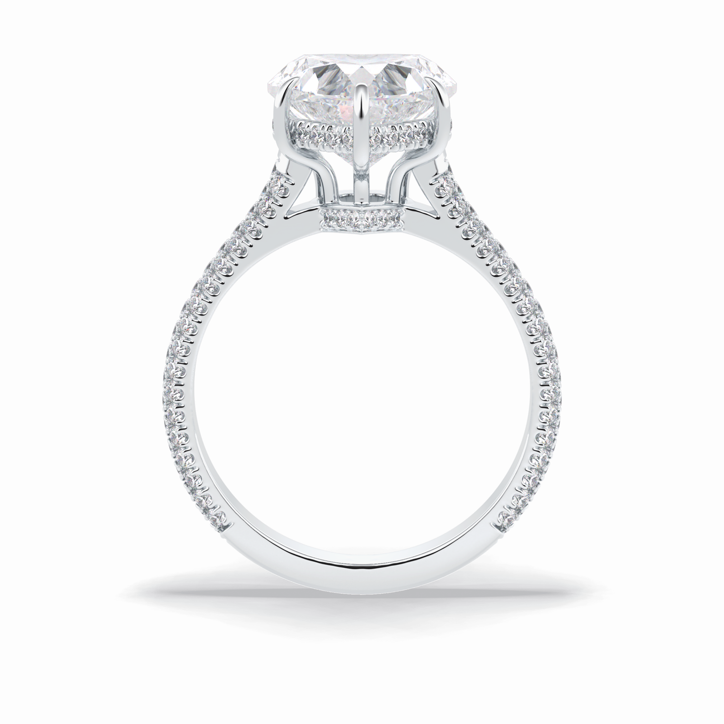 Heart Hidden Halo & Pave Lab Grown Diamond Engagement Ring