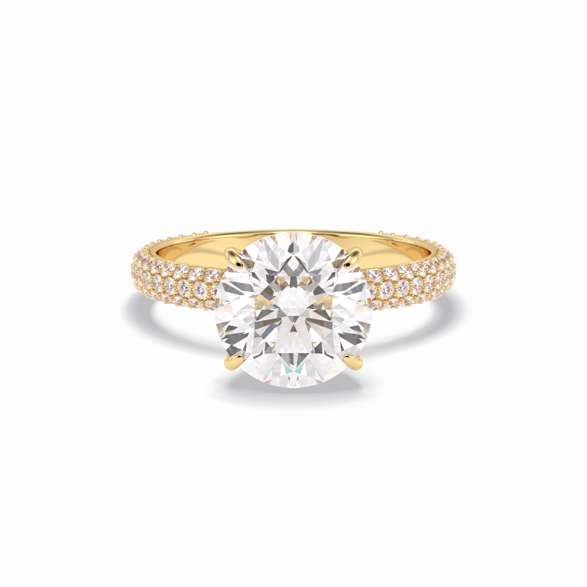 Round Hidden Halo & Pave Lab Grown Diamond Engagement Ring