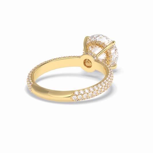 Round Hidden Halo & Pave Lab Grown Diamond Engagement Ring