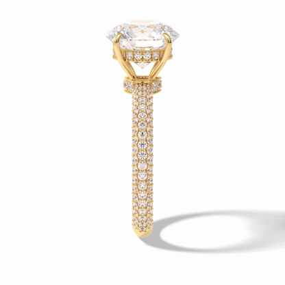 Round Hidden Halo & Pave Lab Grown Diamond Engagement Ring