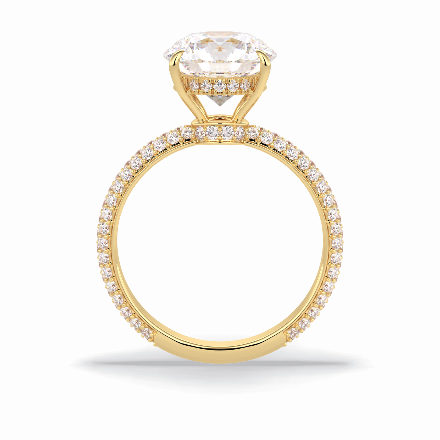 Round Hidden Halo & Pave Lab Grown Diamond Engagement Ring