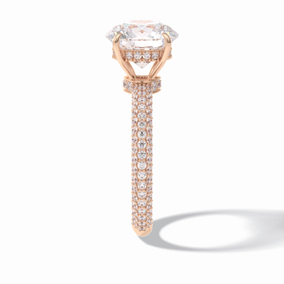 Round Hidden Halo & Pave Lab Grown Diamond Engagement Ring