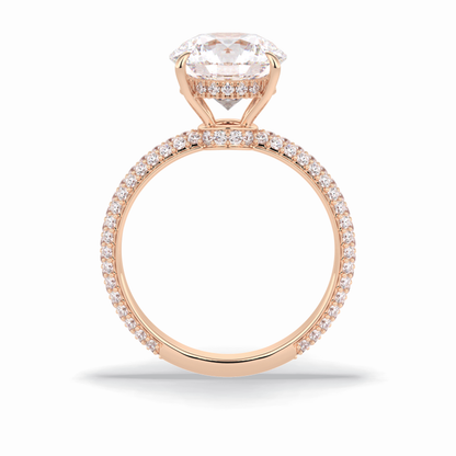 Round Hidden Halo & Pave Lab Grown Diamond Engagement Ring