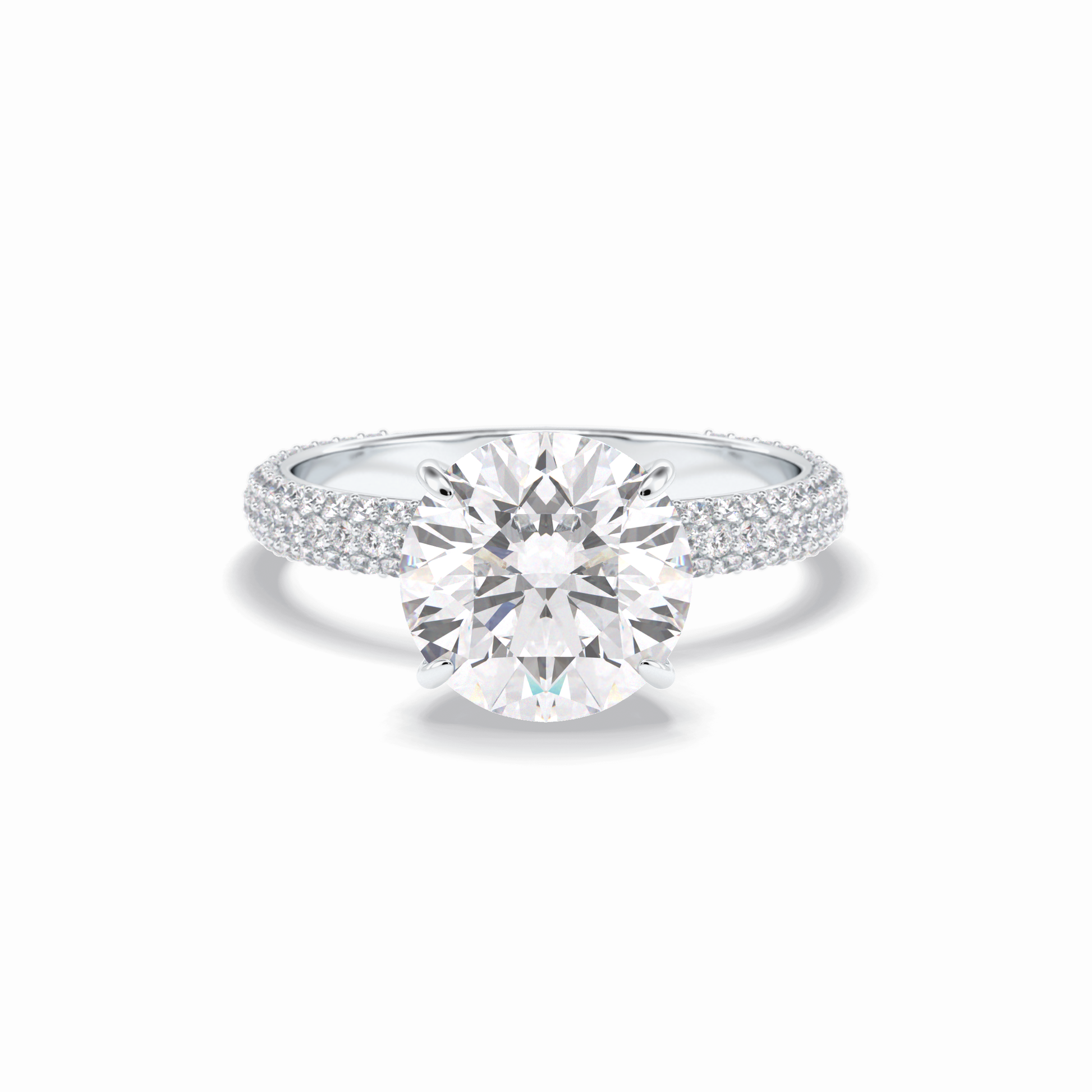 Round Hidden Halo & Pave Lab Grown Diamond Engagement Ring