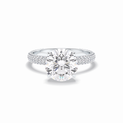 Round Hidden Halo & Pave Lab Grown Diamond Engagement Ring