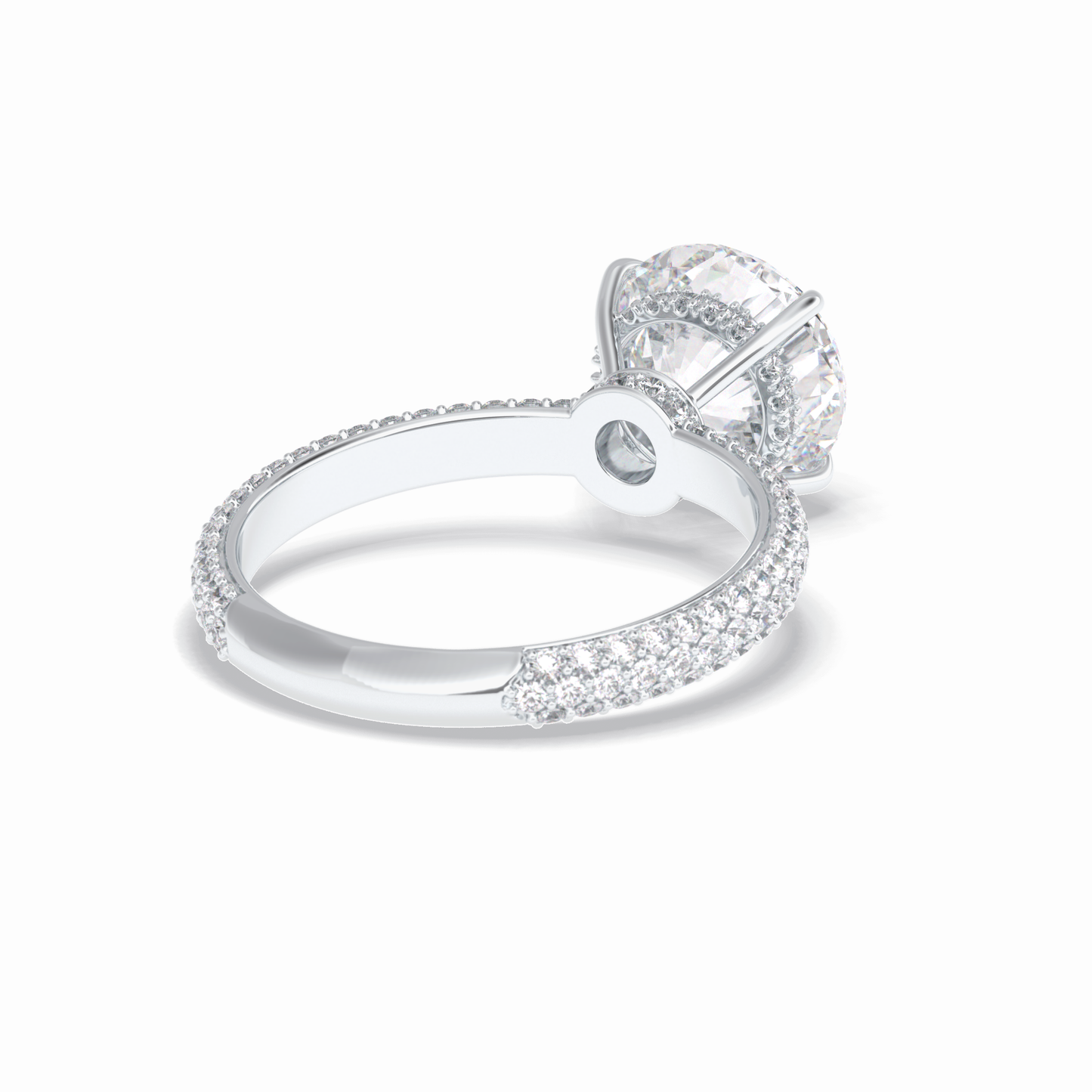 Round Hidden Halo & Pave Lab Grown Diamond Engagement Ring