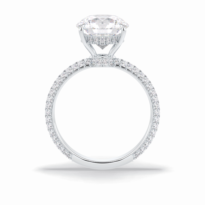 Round Hidden Halo & Pave Lab Grown Diamond Engagement Ring