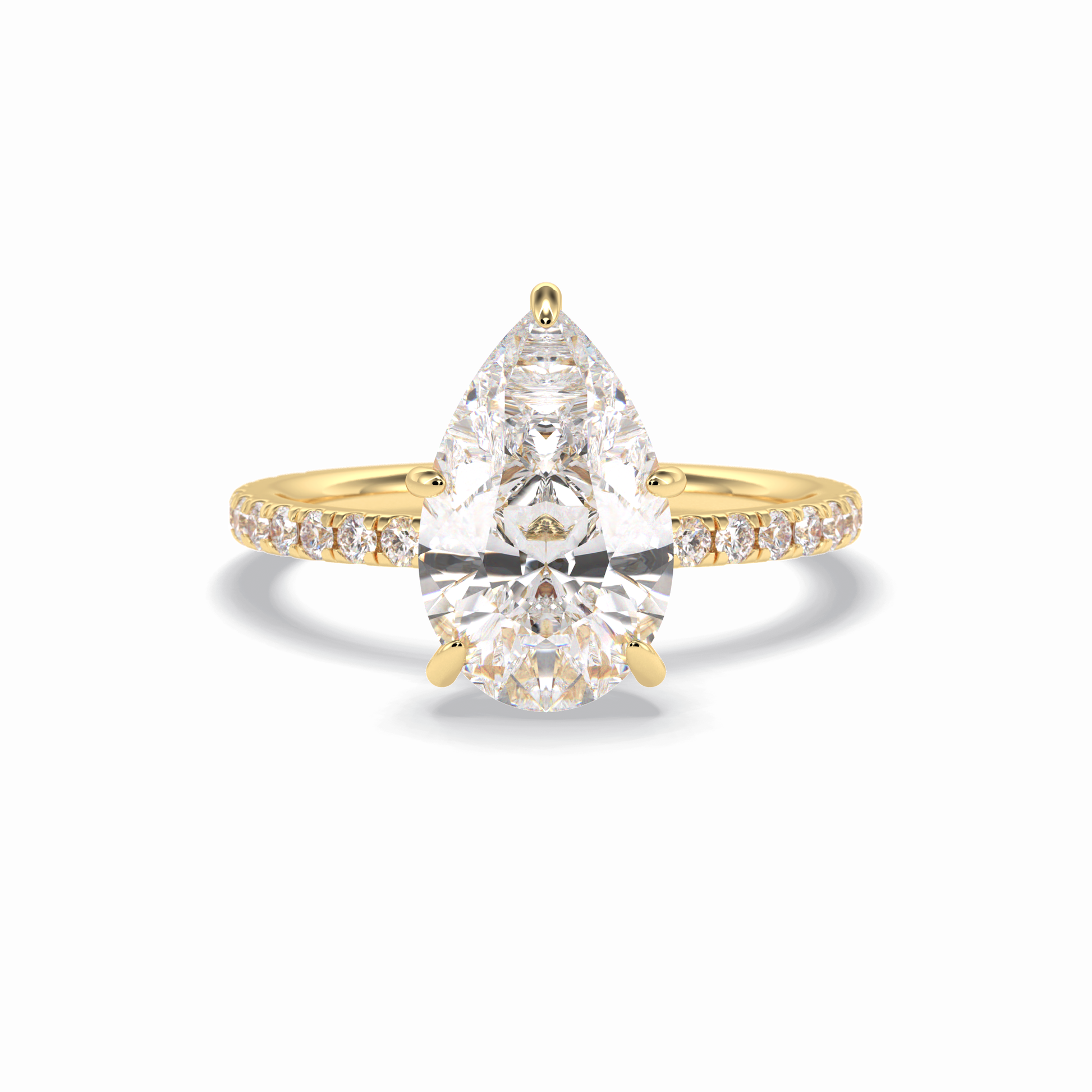 Pear Hidden Halo & Pave Lab Grown Diamond Engagement Ring